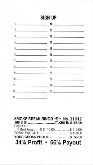Smoke Break Bingo