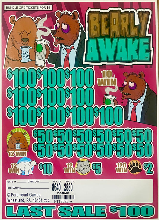 Bearly Awake Last Sale $100