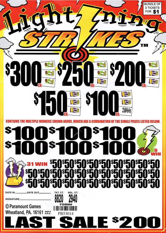Lightning Strikes Last Sale $200