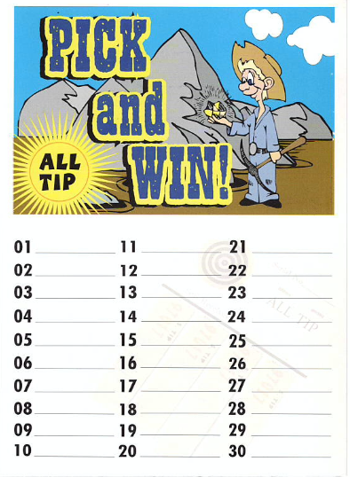 30 Line Raffle Board
